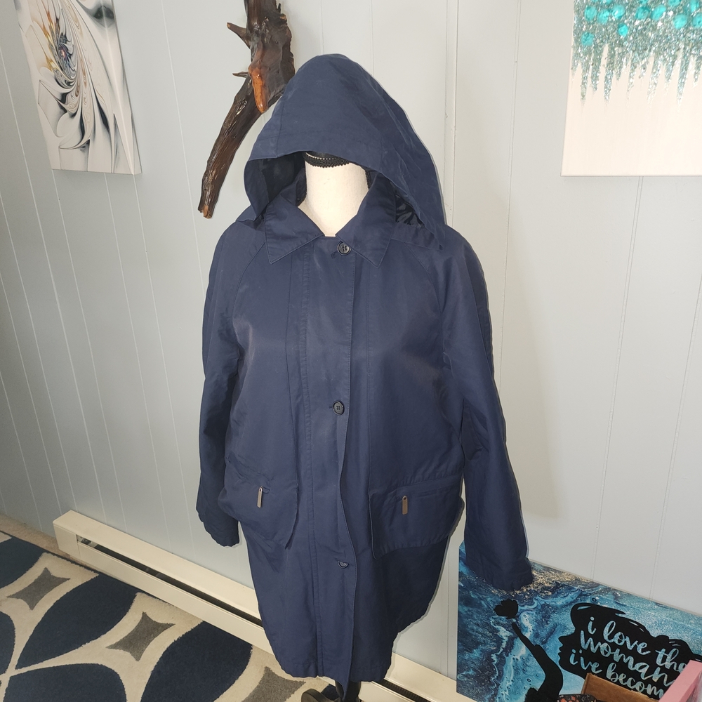 Women's Navy Utility Jacket with Hood